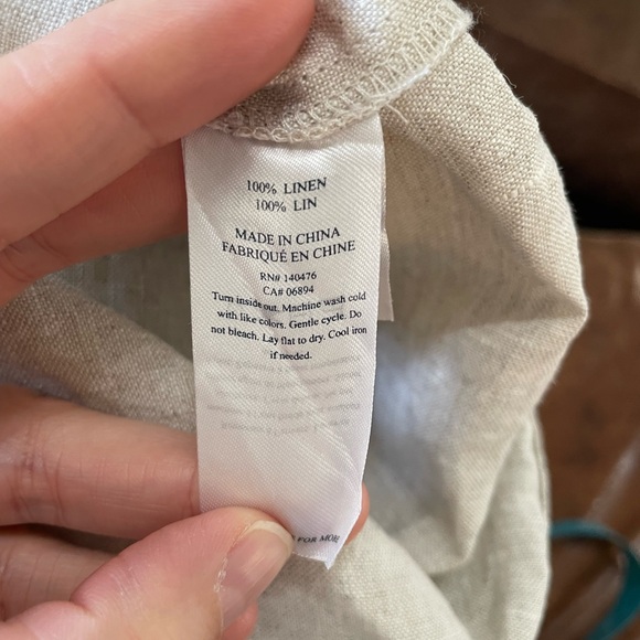 Faherty Summer Sands Linen Camp Shirt In Fog M - Picture 5 of 5